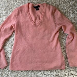 Lord and Taylor cashmere sweater. Size medium. Color is pink.